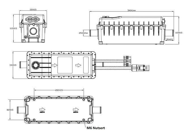 Elektrikli Araç Soğutucu Sıcaklayıcı 8-18kW 340x110x113mm 1